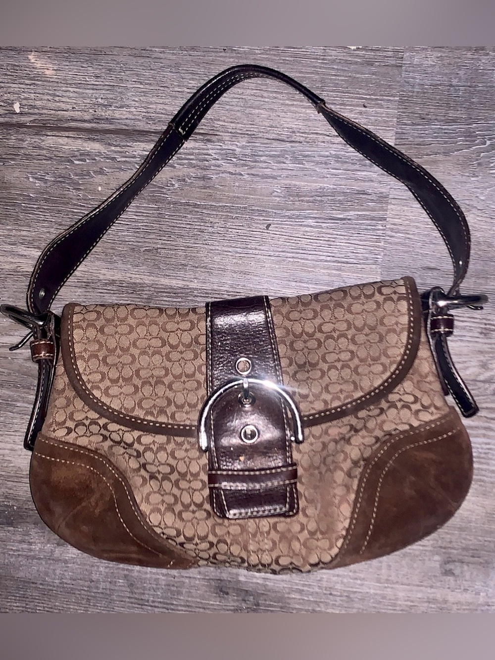 Rare Vintage Coach D05J-6818 Soho
Signature Flap Bag - Y2K Archival
Brown/Suede - Picture 2 of 11
